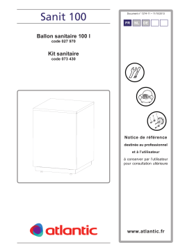 Atlantic BALLON SANIT 100 INOX PERFINOX CONDENSOL SUNAGAZ 4000 Manuel du propriétaire