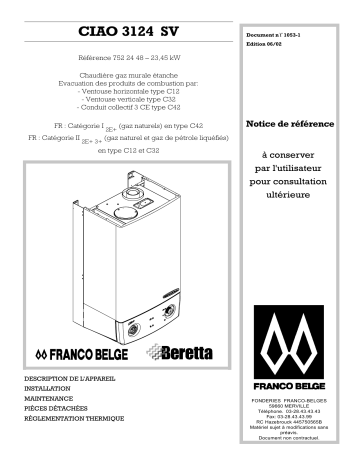 Atlantic CIAO 3124 SV Manuel du propriétaire | Fixfr