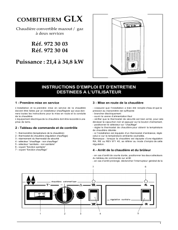 Atlantic COMBITHERM GLX 03 04 Manuel du propriétaire | Fixfr