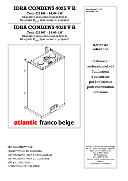 Atlantic IDRA CONDENS 4025 4030 VR Manuel du propriétaire