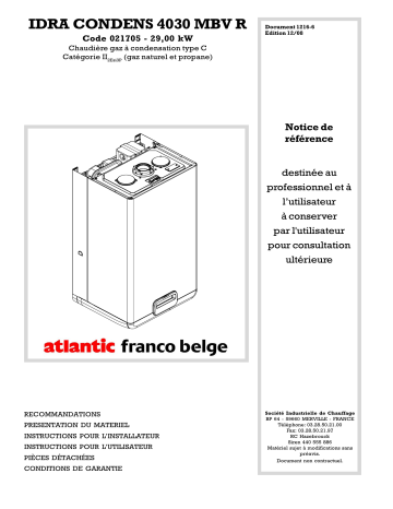 Atlantic IDRA CONDENS 4030 MVR Manuel du propriétaire | Fixfr