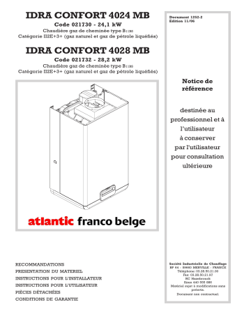 Atlantic IDRA CONFORT 4024 4028 MB Manuel du propriétaire | Fixfr