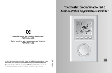 Atlantic THERMOSTAT D'AMBIANCE RADIO PROGRAMMABLE Manuel utilisateur | Fixfr