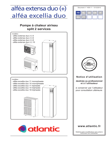 Atlantic ALFEA EXTENSA DUO Manuel du propriétaire | Fixfr