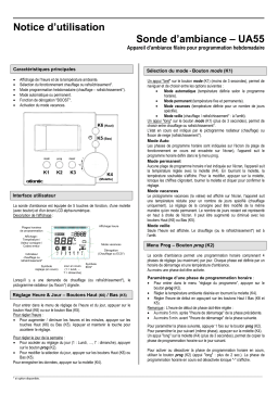 Atlantic SONDE D'AMBIANCE UA55 Manuel du propriétaire
