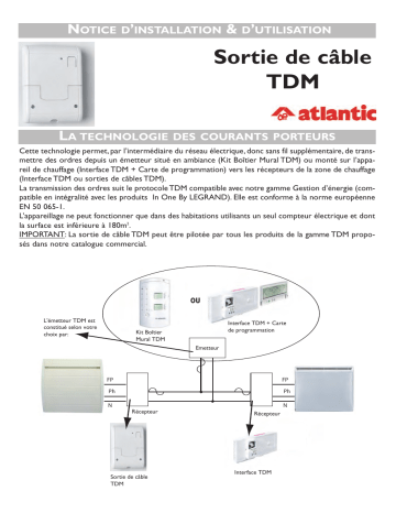 Atlantic Sortie cable TDM Manuel du propriétaire | Fixfr