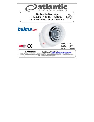 Installation manuel | Atlantic BULMA 100 100T 100HY Guide d'installation | Fixfr