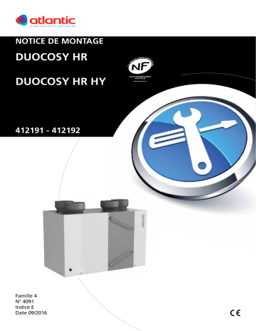 Installation manuel | Atlantic DUOCOSY HR et DUOCOSY HR HY Guide d'installation | Fixfr