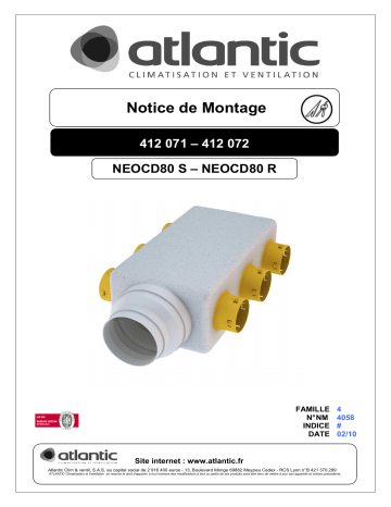 Installation manuel | Atlantic NEOCD 80 S / NEOCD 80 R Guide d'installation | Fixfr