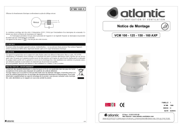 Installation manuel | Atlantic VCM 100 125 160 AXP Guide d'installation | Fixfr
