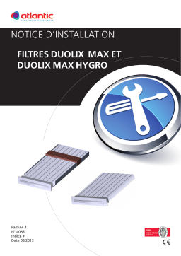 Atlantic kit filtre DUOLIX MAX - DUOLIX MAX HYGRO Guide d'installation