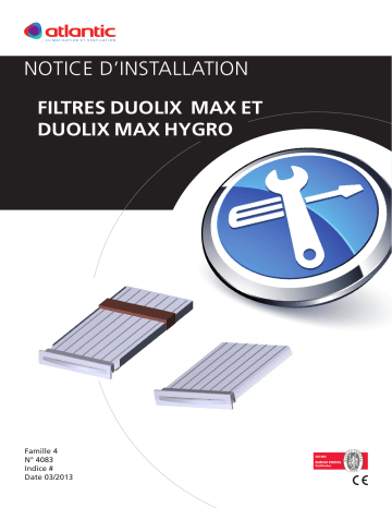 Installation manuel | Atlantic kit filtre DUOLIX MAX - DUOLIX MAX HYGRO Guide d'installation | Fixfr