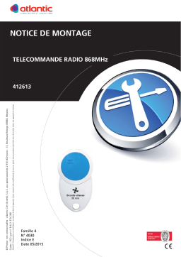 Atlantic télécommande radio 412613 Guide d'installation