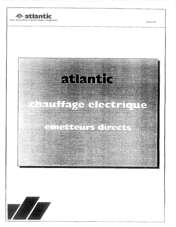 Atlantic Anciens Thermostats chauffage électrique Manuel du propriétaire | Fixfr