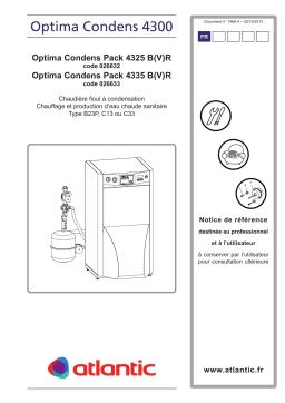 Atlantic OPTIMA CONDENS 4300 BVR Manuel du propriétaire