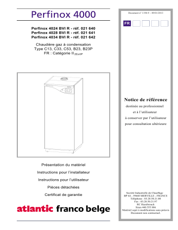 Atlantic PERFINOX 4000 BVIR Manuel du propriétaire | Fixfr