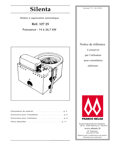 Atlantic SILENTA 12725 Manuel du propriétaire | Fixfr