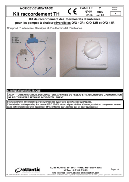 Atlantic THERMOSTAT D'AMBIANCE POUR IVT 10/12/14R Manuel du propriétaire