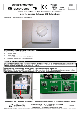 Atlantic THERMOSTAT D'AMBIANCE POUR IVT 8R Manuel du propriétaire