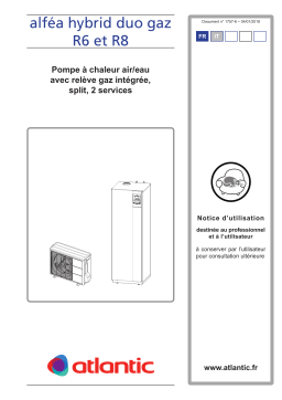 Atlantic alfea-hybrid-duo-gaz-r6-r8 Manuel du propriétaire