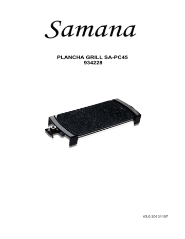 Manuel du propriétaire | Samana SA-PC45 céramique 45x25cm Crêpière Manuel utilisateur | Fixfr