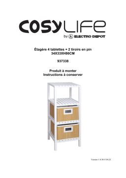 COSYLIFE ETAGERE blanche H86cm 2 tiroirs -P Accessoires lave-linge Manuel utilisateur