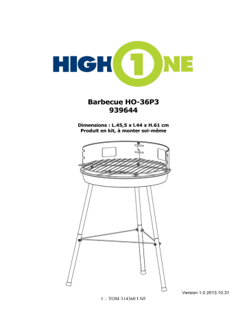 Manuel du propriétaire | High One HO-36P3 rond 45x44x61 Barbecue charbon Manuel utilisateur | Fixfr