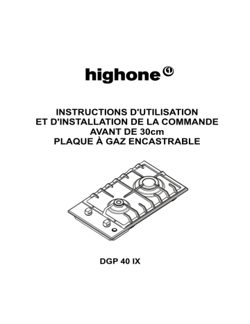 Manuel du propriétaire | High One DGP40 TC IX INOX Domino Manuel utilisateur | Fixfr