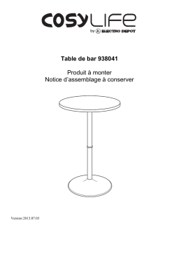 COSYLIFE Table de bar pied chromé D60xH112cm -P Mobilier Manuel utilisateur