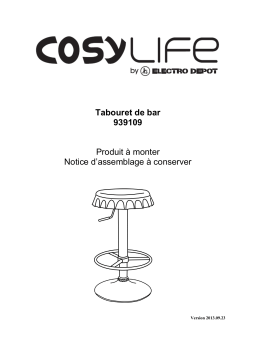 COSYLIFE Tabouret bar assise capsule - P Mobilier Manuel utilisateur