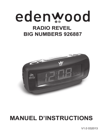 Manuel du propriétaire | EDENWOOD BIG NUMBERS Radio-réveil Manuel utilisateur | Fixfr