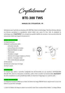 CRYSTALSOUND Ecouteurs bluetooth 300 TWS CASQUES - ÉCOUTEURS Manuel utilisateur