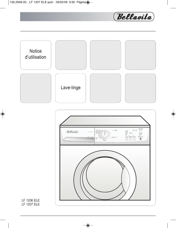 LF1206 ELE | Manuel du propriétaire | Bellavita LF1207 ELE LAVE-LINGE Manuel utilisateur | Fixfr