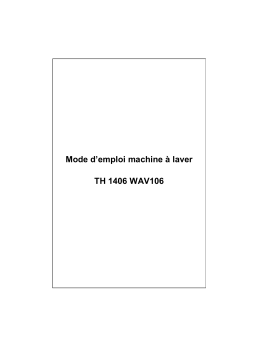 Bellavita TH1406 WAV106 LAVE-LINGE Manuel utilisateur