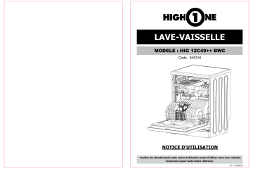 Manuel du propriétaire | High One HIG 12C49 FGC LAVE-VAISSELLE Manuel utilisateur | Fixfr