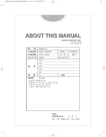 Manuel du propriétaire | Daewoo KOG-6L65 MICRO-ONDES Manuel utilisateur | Fixfr