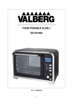 Valberg DL26L1 noir 26L élec. MINI-FOURS Manuel utilisateur