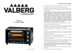 Valberg VG-MF28 noir 28L MINI-FOURS Manuel utilisateur