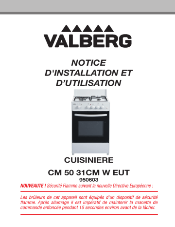 Manuel du propriétaire | Valberg CM 50 31CM W EUT CUISINIÈRES Manuel utilisateur | Fixfr