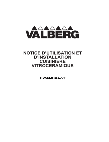 Manuel du propriétaire | Valberg CV56MCAA-VT BLANC CUISINIÈRES Manuel utilisateur | Fixfr