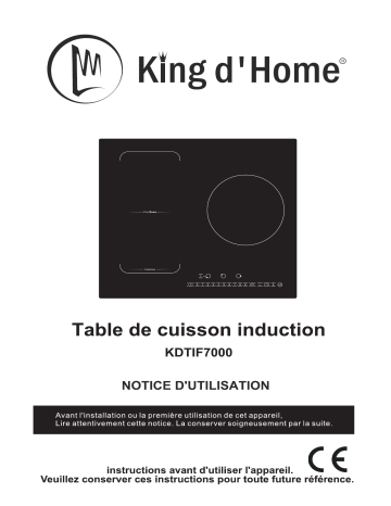 Manuel du propriétaire | KING D'HOME KDTIF 7000 DE CUISSON Manuel utilisateur | Fixfr