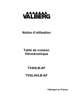 Valberg TV 4 HLB-AF DE CUISSON Manuel utilisateur