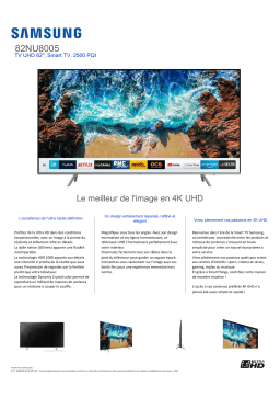Samsung UHD 4K UE82NU8005 Smart Wifi TV Manuel utilisateur