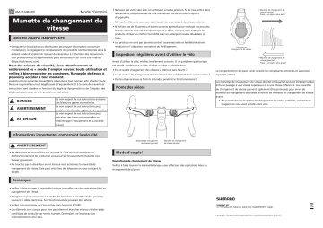 Shimano SW-R9150 Interrupteur de changement de vitesses Manuel utilisateur | Fixfr