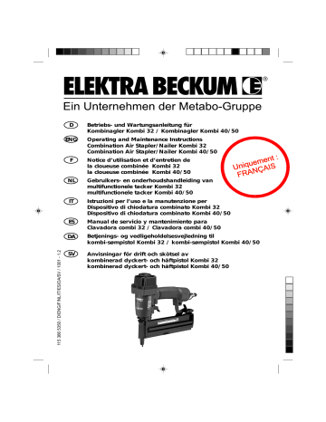 KOMBI 40/50 | Metabo KOMBI 32 pneumatic tool Mode d'emploi | Fixfr