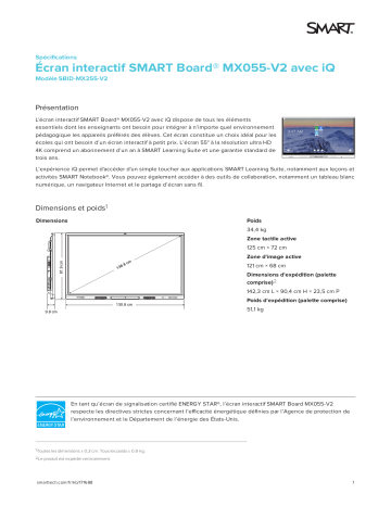 SMART Technologies Board MX (V2) spécification | Fixfr