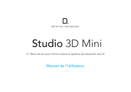 Definitive Technology Studio 3D Mini Ultra-slim, Music-streaming, Dolby Atmos Sound Bar System Manuel utilisateur