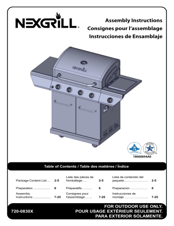 Nexgrill 720-0830X grill Manuel utilisateur | Fixfr