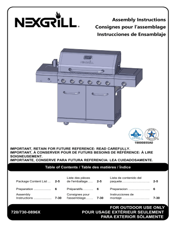 Nexgrill 720-0896X grill Manuel utilisateur | Fixfr