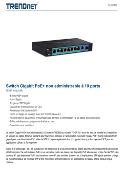 Trendnet TE-GP102 10-Port Unmanaged Gigabit PoE+ Switch Fiche technique